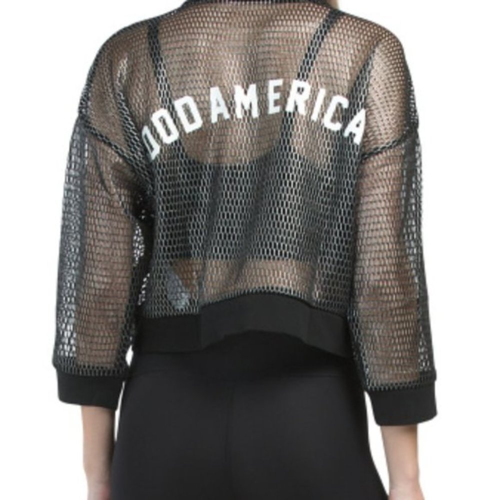 New Good American The Warrior Crop Cover-Up Top XS NWT - Picture 9 of 15